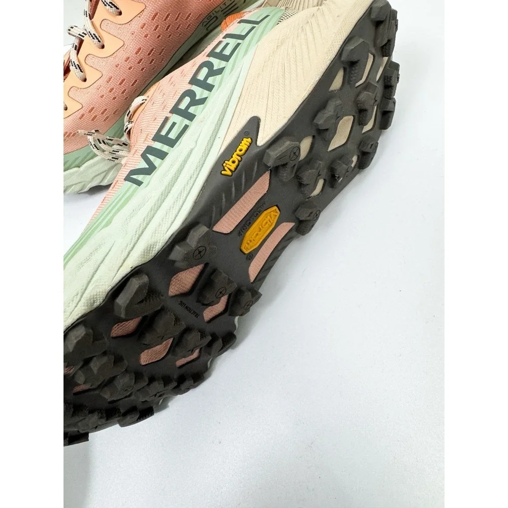Merrell Agility Peak 5 Womens 9.5 Trail Running Shoes Peach Spray Vibram J03168